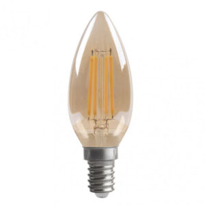Bombilla Filamento Vela 10x3,5d 4w 380lm E14  Ambar 2700k