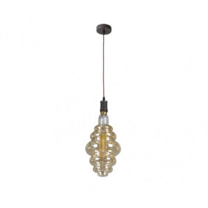 Colgante Loreto 1xe27 Marron/ambar  Bombilla Incluida 8w 3000k 620lm Regx20x20 Cm