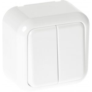 Conmutador Doble Ancient 2 Teclas Blanco 6x6x3 Cm