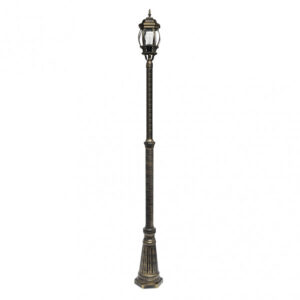 Farola Exterior Aluminio Caelum 1xe27 Neg/oro Ip44  228x18x18 Cm