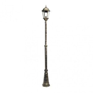 Farola Exterior Aluminio Regulus 1xe27 Negro/oro    230x25x25 Cm Regulable En Altura Ip44