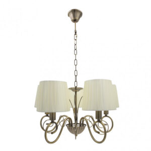 Lampara Amsterdam 5xe14 Cuero Regx45x45 Cm