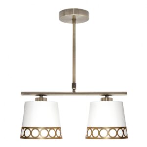 Lampara Dalia 2xe14 Blanco/oro Regx40x16 Cm
