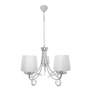 Lampara Luxor 5xe14 Cromo Pant. Blanca Regx61x61 Cm