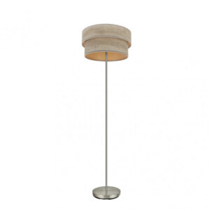 Pie Salon Doble Smile 1xe27 Niquel/madera Gris 162x40x40 Cm