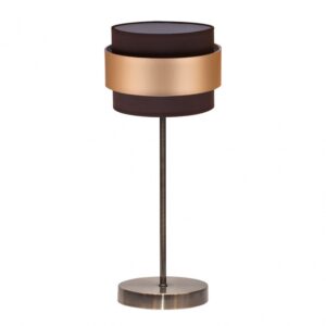 Sobremesa Bremen Cuero/marron-oro 1xe14 39x16x16 Cm