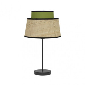 Sobremesa Jia 1xe14 Natural/verde 40x20x20 Cm