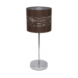 Sobremesa Niebla 1xe14 Cromo/marron-plata 43x17x17 Cm