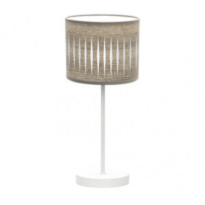 Sobremesa Piron 1xe14 Blanco/madera Gris 42x17x17 Cm