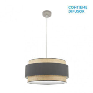 Colgante Kandy 3xe27 Natural/gris Regx60x60 Cm