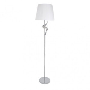 Pie Salon Baeza 1xe27 Cromo Pantalla Blanca 162x38x38 Cm