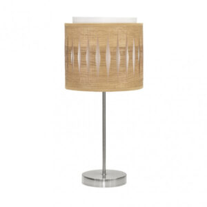 Sobremesa Alexandra 1xe14 Niquel/madera Clara 42x17x17 Cm