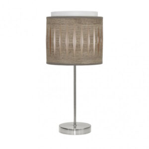 Sobremesa Alexandra 1xe14 Niquel/madera Gris 42x17x17 Cm