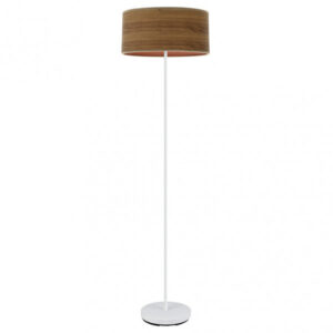 Pie Salon Jerte 1xe27 Blanco/madera Oscura 165x40x40 Cm