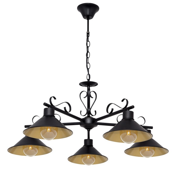lampara-azalea-5xe27-negro-oro-regx74x74-cm