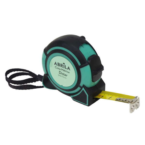 cinta-metrica-distar-5mx19mm-negro-verde-c-bloqueo-enganche-magnetico-clip-y-asa-ergonomic