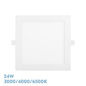 Downlight Empotrar Abaco 24w 3000-4000-6500k Blanco 2160lm Cuadrado 1,3x22,5x22,5cm Corte 20d