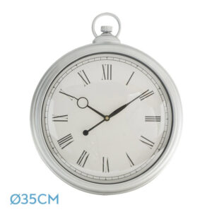 Reloj De Pared Epoca Plata 41x35x5 Cm Mov.continuo
