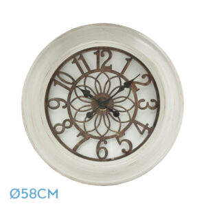 Reloj De Pared Kumico Blanco 58d Agujas Retro Industrial Gran Tamaño