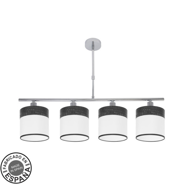 lampara-cloe-4xe14-cromo-blanca-madera-negra