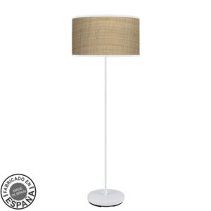 Pie Salon Moda 1xe27 Blanco/cañizo Claro 163x40x40 Cm