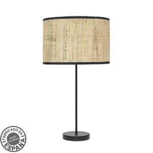 Sobremesa Alto Moda 1xe27 Negro/cañizo Oscuro 63x30x30 Cm