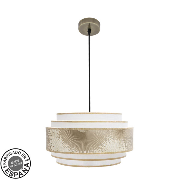 colgante-nepal-1xe27-cuero-blanco-oro-regx40x40cm