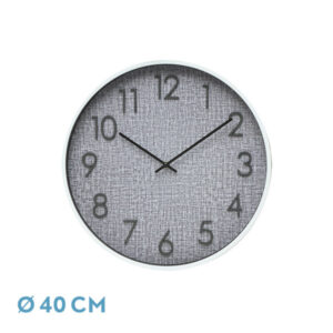Reloj De Pared Higueron Blanco/gris 40x40x4 Cm Movimiento Continuo