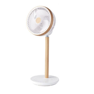Ventilador De Pie Colibri Blanco/madera 25w 12vel 70x 28,5x28,5cm 3asp Motor Dc C/remoto Y Temporizador